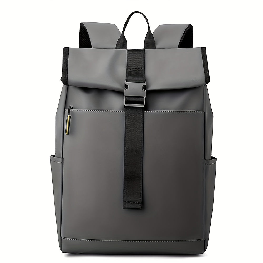 Mochila de viaje de moda para mujer y hombre, mochila escolar universitaria ligera con parte superior enrollable, con cremallera antirrobo, mochila sencilla de día para deportes y viajes al aire libre