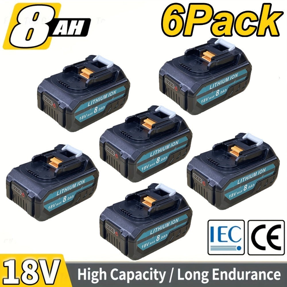 Paquete de 1/2/4/6/8 Batería BL1850B de 8.0Ah + Cargador DC18RC de 3A para baterías Makita de 18V 14.4V-18V BL1850 BL1830 BL1860 BL1840 y cargador DC18RD DC18RC DC18SF DC18RCT DC18RF, solo cargador o solo batería