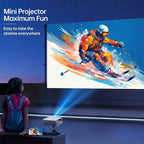 Mini proyector LCD AOC, Beamer portátil con altavoces, control remoto, conectividad USB, compatible con IOS, Android, Windows, PS4 para películas y juegos