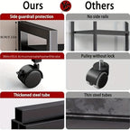 1pc Estante Rodante Ajustable de 4 Niveles con 3 Cestas de Alambre y Estructura Independiente - Unidad de Almacenamiento Móvil Ideal para Garaje, Despensa, Baño, Organizador de Armario, Ahorro de Espacio, Regalo para Hogar Nuevo, Estructura de Metal Pinta