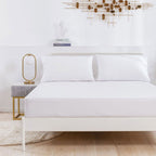 Sábana bajera ajustable para camas de 90/135 /150 x 200cm – Suave, cómoda y transpirable. 50% Microfibra de Poliéster y 50% Algodón ultrasuave. Ideal para colchones de entre 15 y 25 cm de altura