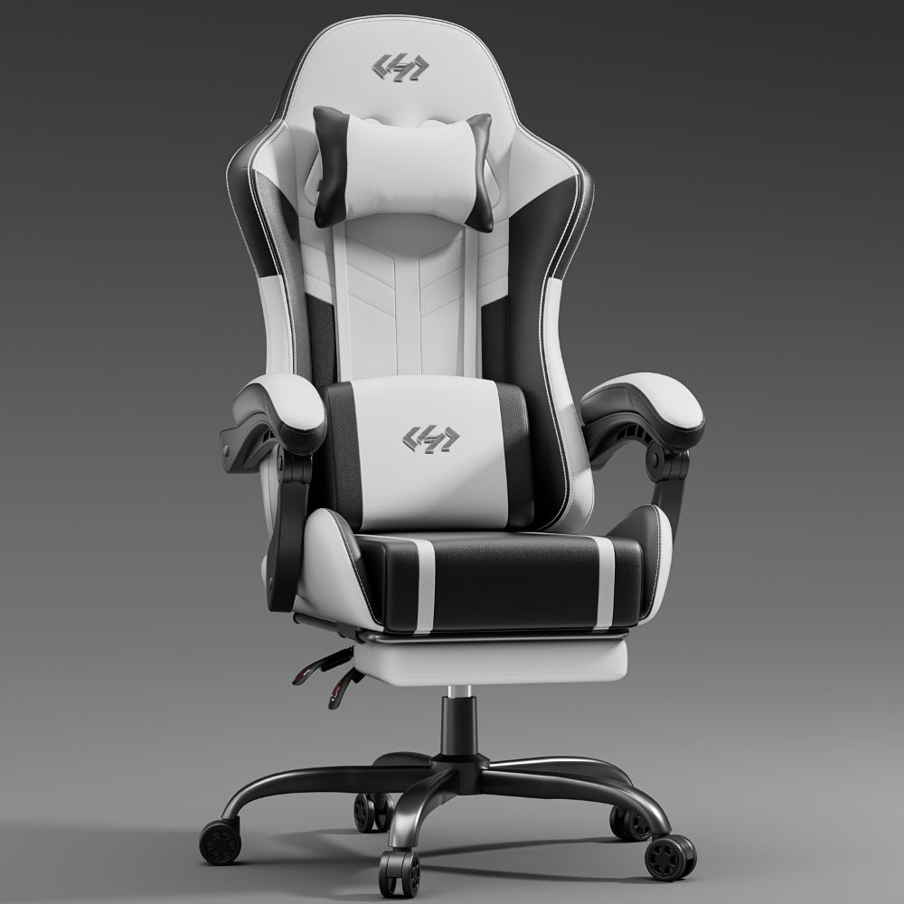 Silla Gaming con Cojín de Resortes de Bolsillo, Silla de Computadora Ajustable en Altura, Silla Ergonómica para Adultos con Soporte Lumbar de Masaje, Silla con Función Giratoria, para Gaming u Oficina