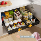 Sistema de Almacenamiento Retráctil para Cocina con Cajones Deslizantes, un Gran Estante Expandible para Artículos de Cocina, Ideal para Organizar Especias, Se Adapta a los Gabinetes Sin Taladrar, Ancho Ajustable que Rango de 31 cm a 52 cm (Disponible en