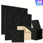 Paneles Acústicos 3D 30x30x2.5cm Autoadhesivos, Espuma Aislante de Sonido para Paredes - Paneles de Absorción Acústica para Estudio, Aislamiento Acústico para Hogar u Oficina, Reducción de Ruido 24/48/72 Piezas