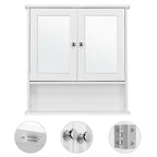 Costoffs Armario con Espejo para Baño con Puerta de Espejo, Armario Colgante para Baño con Espejo de Pared con 3 Estantes 56 Cm X 13 Cm X 58 Cm
