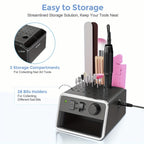Máquina de Uñas Portátil para el Hogar, Host Alimentado por USB hasta 20,000 RPM + 6 Tipos de Brocas + Juego de 106 Anillos de Hilo, Diseño Ligero Más Conveniente para Llevar, ¡Abre el Salón de Uñas en Cualquier Momento, en Cualquier Lugar!