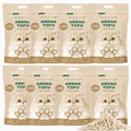 BPS Arena de Tofu para Gatos aglomera 6L Pack de 8 Bolsas- Sin Polvo Fácil de Aglomerar y Controla Olores - Biodegradable y Segura para Gatitos