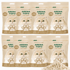 BPS Arena de Tofu para Gatos aglomera 6L Pack de 8 Bolsas- Sin Polvo Fácil de Aglomerar y Controla Olores - Biodegradable y Segura para Gatitos