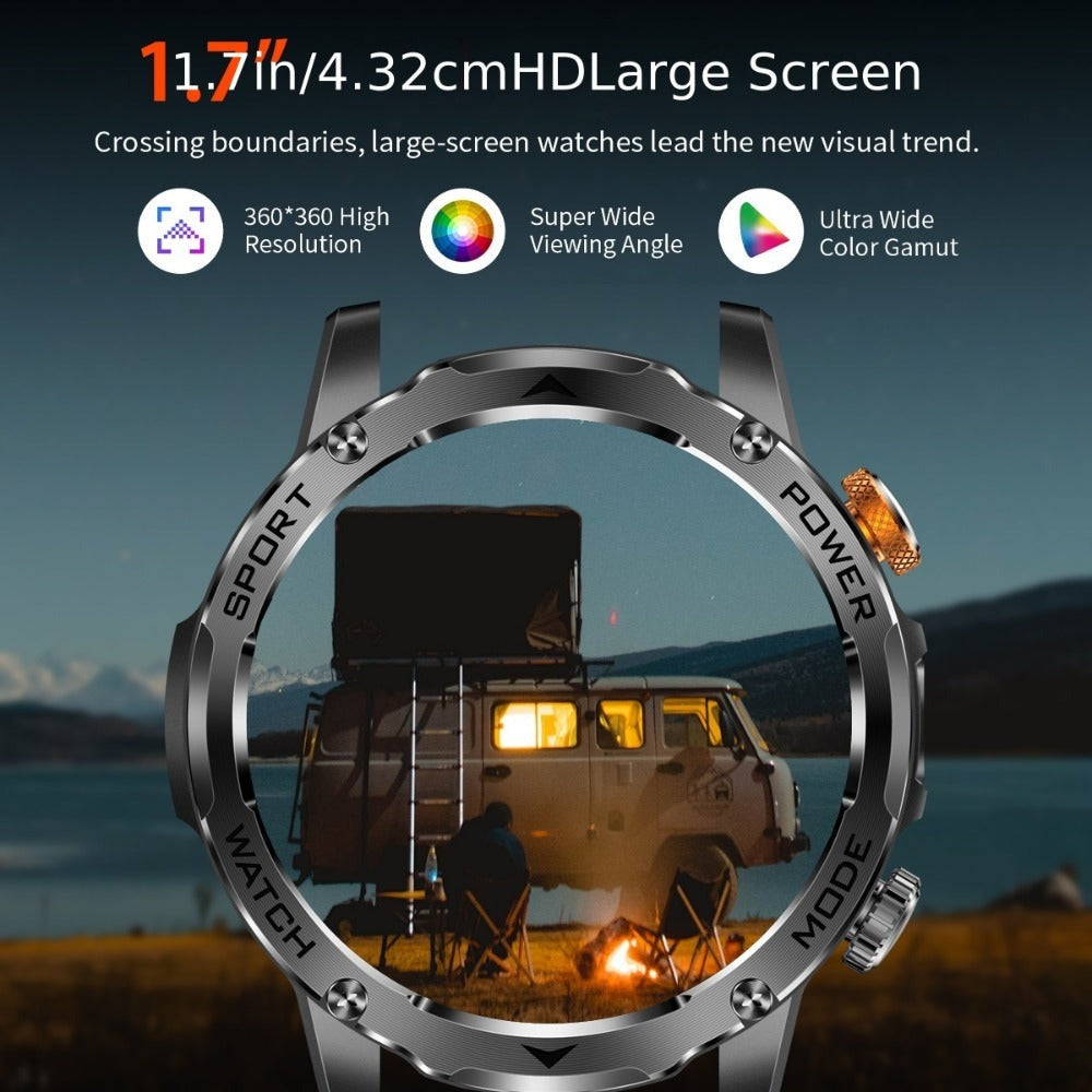 SIEMORL Smartwatch para hombre con más de 50 horas de tiempo de espera ultra largo, reloj inteligente HD de 1.7 pulgadas con batería de 1000 mAh/Función de teléfono/Más de 110 modos deportivos/Monitoreo del sueño, Reloj para hombre para iPhone Android Pod