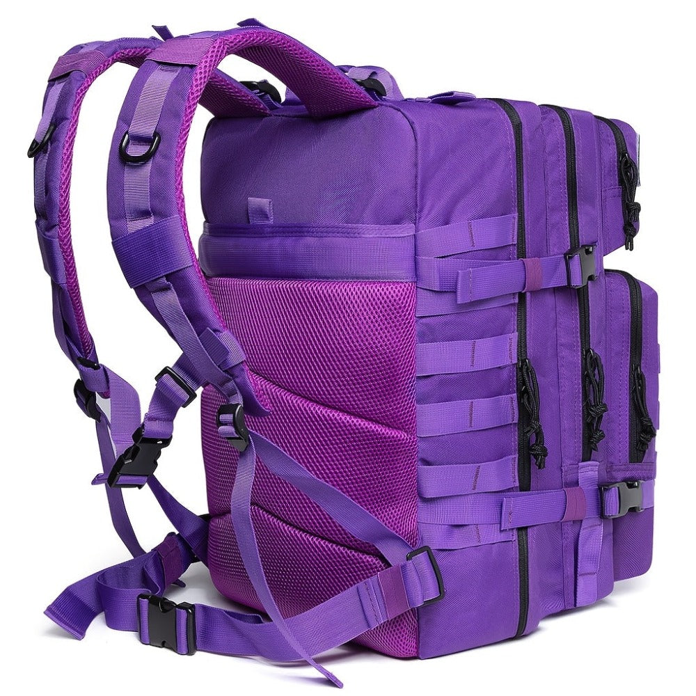 Moqueta Táctica para Hombres de 45L - Mochila Poliéster Resistente con Sistema MOLLE para Senderismo, Camping y Viajes, Bolsa de Emergencia de 3 Días con Compartimentos Múltiples, Diseño Ergonómico y Lavable a Mano, Equipo de Excursionismo, Estilo Militar