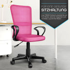 Silla de Oficina TRESKO® con Reposabrazos, Altura Ajustable Continua | Silla Giratoria de Malla Transpirable | Silla de Escritorio con Ruedas de Plástico Ligeras, Superficie Acolchada, Ajuste Ergonómico | Silla de Ordenador Ideal para Oficina en Casa, Hab
