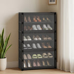 Armario zapatero de 1 pieza con puertas, estante para zapatos transparente a prueba de polvo, zapatero de gran capacidad, organizador vertical de zapatos que ahorra espacio para entrada, dormitorio, sala de estar, pasillo