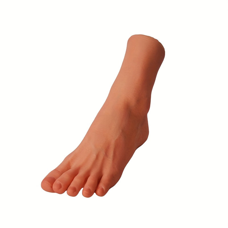 Modelo de Pie Artificial Realista con Dedos Activos Independientes - Textura Suave en Beige Claro y Estructura Esquelética Anatómica, Pies de Resina a Tamaño Real con Movimiento Independiente de Dedos, Ideal para Práctica de Uñas, Entrenamiento de Masajes