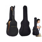 Funda Clásica para Guitarra Acústica, Estuche Rígido Negro con Bolsillos, Correas Ajustables y Asa para Transporte, Material Sólido Grueso Protector Resistente a las Condiciones Climáticas, Estuche con Bolsillo Adicional para Partituras A4 y Bolsillo para