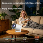 Proyector Inteligente, Decodificación Nativa 1080P Full HD 4K, Android 11.0 OS, WiFi 6 y Wireless 5.4, Proyector de Películas Giratorio 270°, Mirroring Inalámbrico para IOS/Android/Tablet.