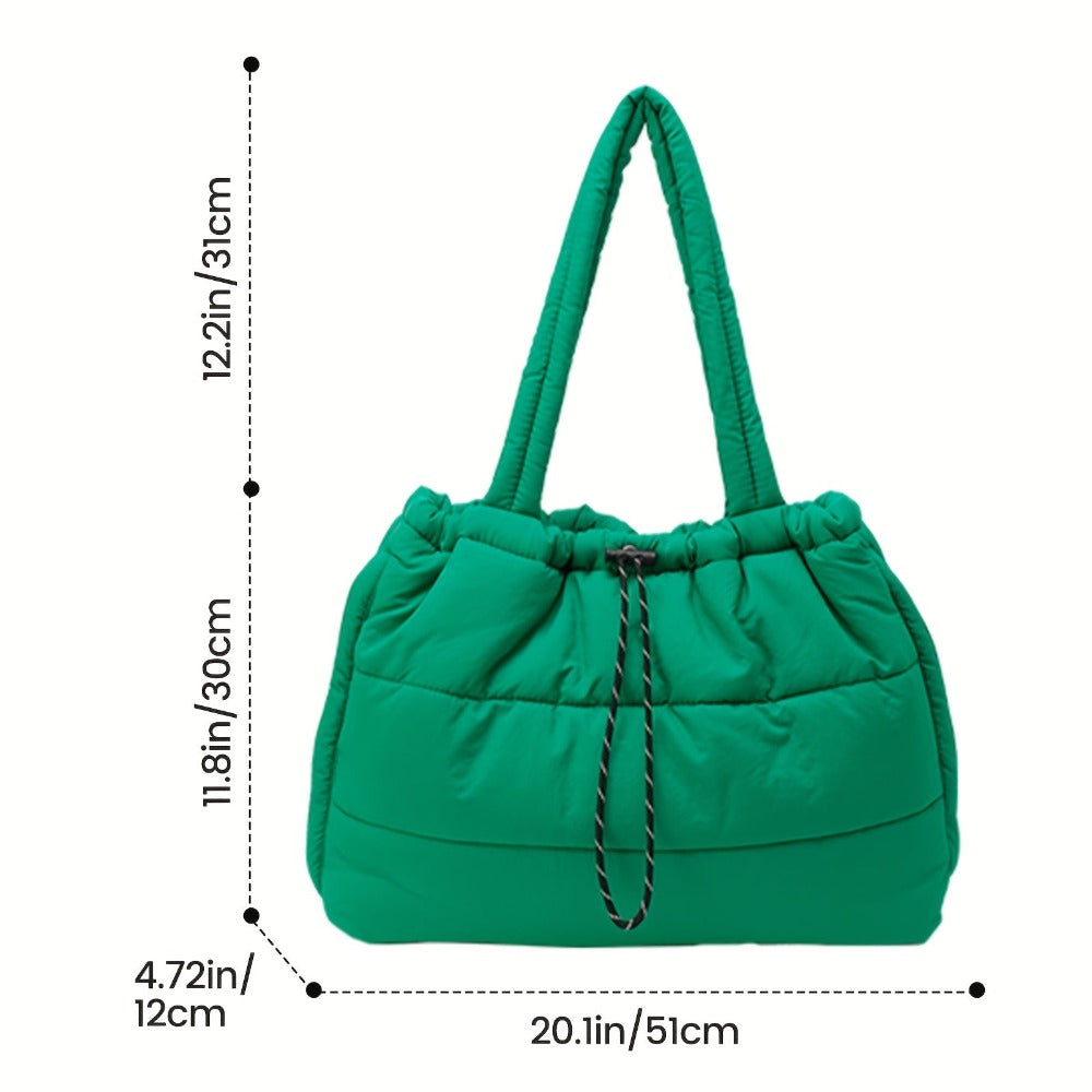 Bolso tote acolchado imprescindible 2026 - Bolso de hombro cruzado acolchado | Bolso de mano de gran capacidad inspirado en abrigo para mujer (Organizador multibolsillos)