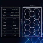 Luz LED para garaje | Paquete de 14 luces hexagonales tipo panal con marco, estilo moderno 680W 72420LM LED para lámpara de techo de garaje con
