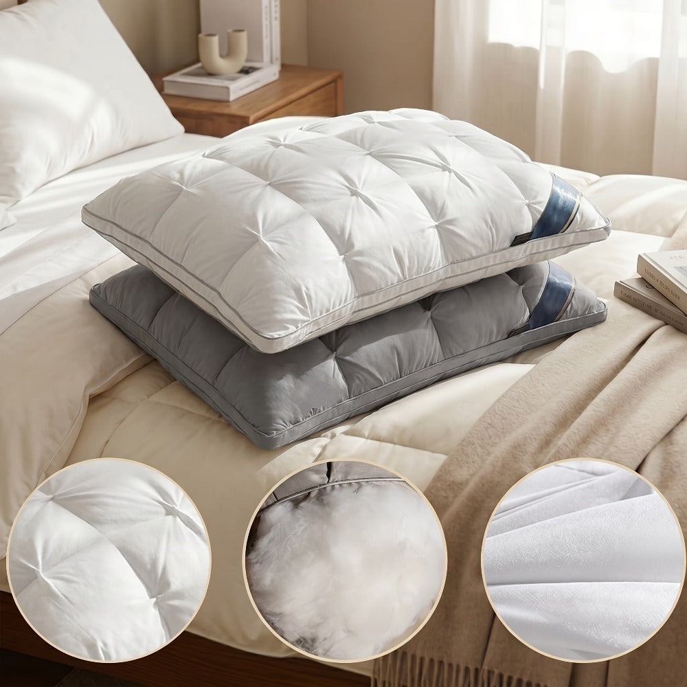 2 almohadas de soporte para el cuello para un sueño relajante, suaves y cómodas, núcleo de almohada para dormir, almohada de ropa de cama para el hogar transpirable que absorbe la humedad, adecuada para el dormitorio, la sala de estar, la decoración del h