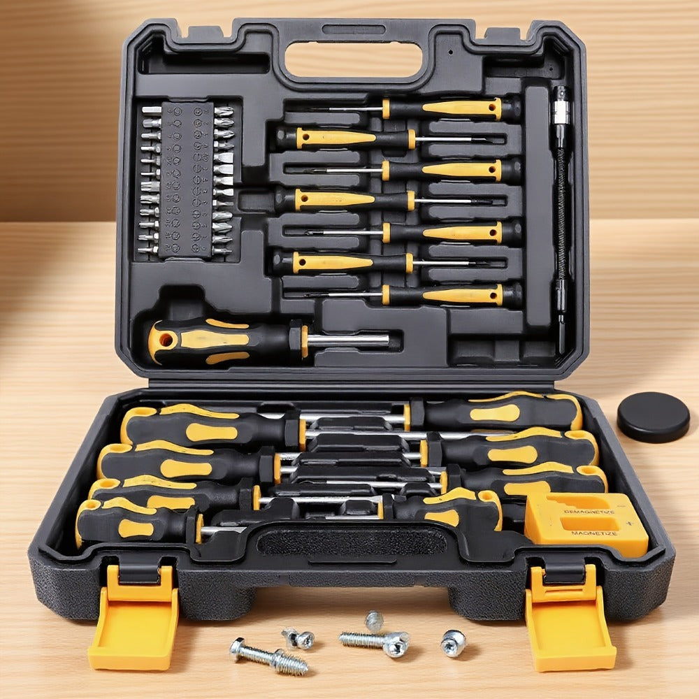 Juego de 43 destornilladores magnéticos de acero de cromo vanadio, con estuche, puntas de punta plana, hexagonales y Torx, juego de varillas de destornillador de precisión, profesional, duradero, sin batería, sin cargar, para kit de herramientas de repara