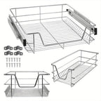 Organizador de gabinetes de cocina telescópico con cajones extraíbles, estante extensible, organizador de cajones de cocina, cesta de estante de cocina extraíble, cajón de dormitorio extraíble, extensión completa, capacidad de carga de 20 kg