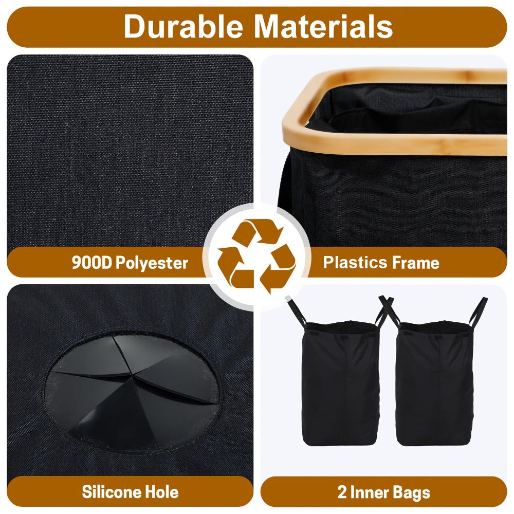 Cubo de recolección de residuos doméstico de tela Oxford 900D, cubo de basura de cocina de gran capacidad de 70/100 litros, colector de botellas plegable, caja de almacenamiento para juguetes variados, contenedor de recolección, adecuado para las necesida