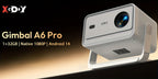 Proyector | Proyector XGODY Android 14, Decodificación Full HD 8K, Gimbal A6Pro Local 1080P, 550 ANSI Lúmenes, Autofocus y Corrección Keystone