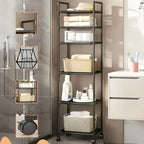 Estante de Almacenamiento Rodante de 5/6 Niveles - Organizador Multicapa de 167.64 cm - Ahorro de Espacio, Estante Ajustable y Multifuncional, Adecuado para Cocina, Baño, Sala de Estar, Oficina y Estudio, Solución de Almacenamiento Perfecta, Estante de Pi