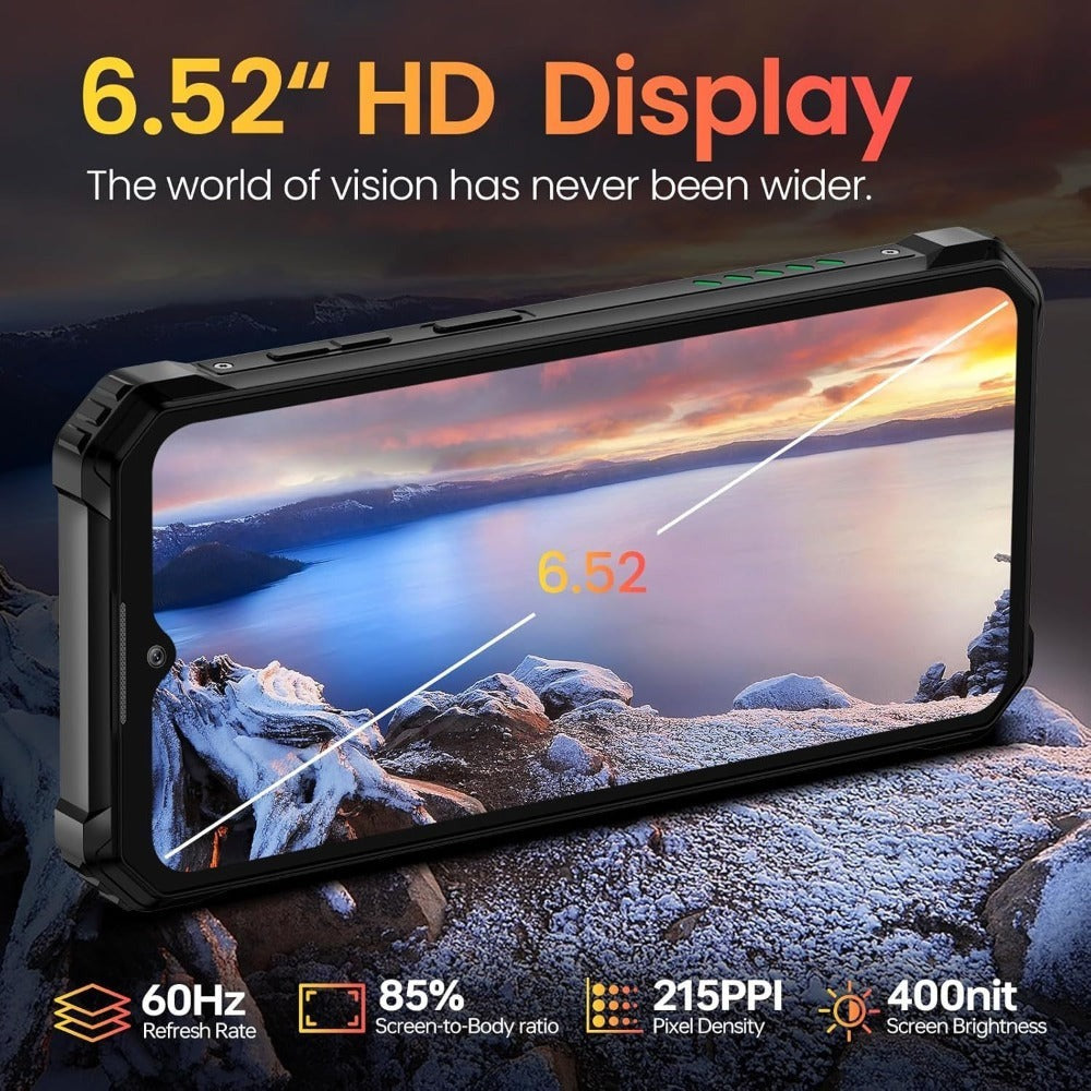 OUKITEL WP28E (2024) Móvil - 16GB RAM+64GB ROM (TF 1TB) Teléfono Movil Android 14 10600mAh, Movil 6.52 HD Pulgadas, Cámara 13MP+ 5MP, 4G Dual SIM/OTG/IP68/IP69K/GPS/NFC
