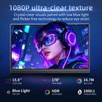 Monitores de ordenador | Monitor Portátil de 15.6 Pulgadas con Soporte Integrado, Pantalla IPS FHD 1080P para Juegos, Frecuencia de Actualización
