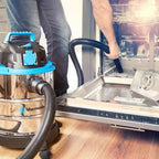 Aspiradora industrial para uso en seco y húmedo 1250W 18L, función de soplado, sin bolsa, acero inoxidable, para sótano, garaje, cocina, patio