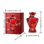 Perfume de Cristal Rojo para Mujer | Botella de Vidrio Rojo Inspirada en Joyería, Emite un Aroma Misterioso | Regalos de Navidad/Black Friday y Ocasiones Especiales Fragancia de Sapoín de Larga Duración | (80% Litros) Perfume de Alcohol Libre de Formaldeh