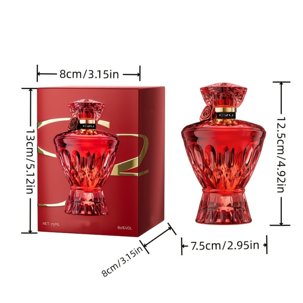 Perfume de Cristal Rojo para Mujer | Botella de Vidrio Rojo Inspirada en Joyería, Emite un Aroma Misterioso | Regalos de Navidad/Black Friday y Ocasiones Especiales Fragancia de Sapoín de Larga Duración | (80% Litros) Perfume de Alcohol Libre de Formaldeh