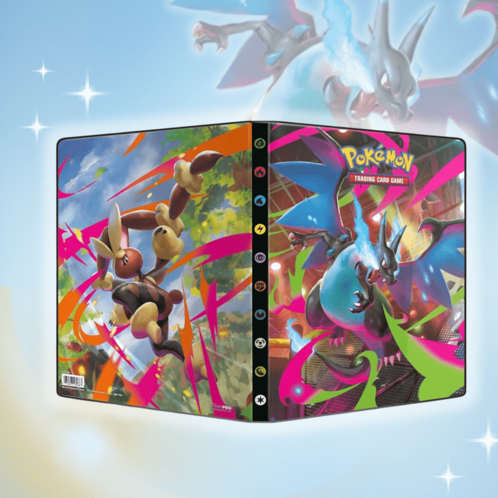 Pokémon ME02 - Portafolio de 9 Bolsillos - Carpeta Oficial de Coleccionista para Almacenamiento Seguro de Cartas de Pokémon, Ideal para Coleccionistas y Jugadores