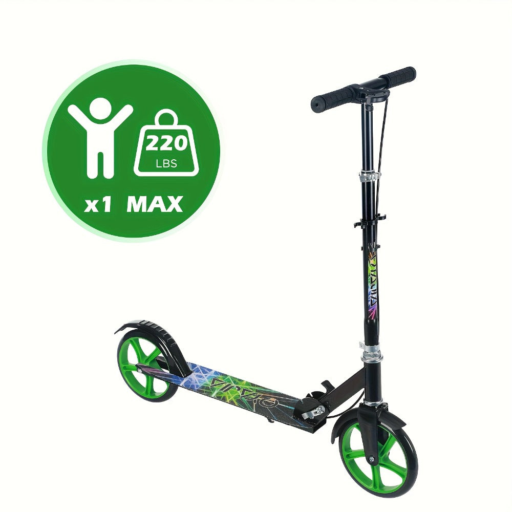 Patinete plegable, patinete de pisar, patinete urbano, patinete para adolescentes y adultos, con freno de mano y manillar ajustable, ruedas grandes y resistentes de PU, gran regalo y juguete
