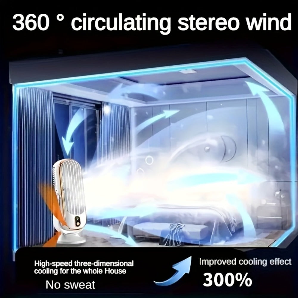 Enfriador de aire portátil | Aire Acondicionado y Enfriador Portátil - Doble Motor 5 Velocidades 720 Grados Enfriamiento Envolvente | Ventilador