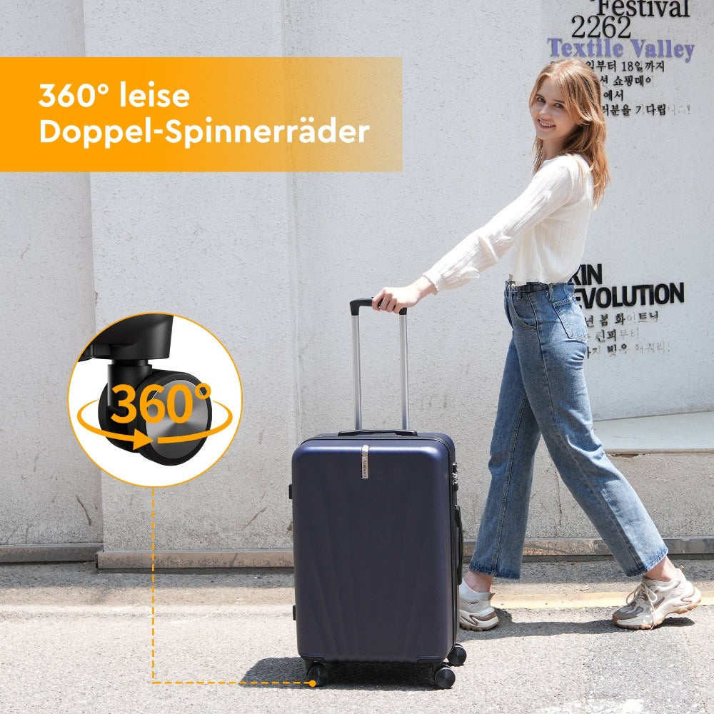 Juego de 5 piezas de equipaje, juego de viaje para trolley de negocios y viajes, cerradura TSA, ruedas de 360°