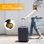 Juego de 5 piezas de equipaje, juego de viaje para trolley de negocios y viajes, cerradura TSA, ruedas de 360°