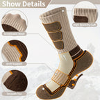 5 Pares de Calcetines de Lana para Hombres y Mujeres - Soporte de Compresión, Transpirables, Absorbentes de Sudor, Medias Acolchadas con Diseño a Rayas - Pack Multicolor para Regalos (Navidad, Halloween, San Valentín), Equipamiento para Aventuras al Aire