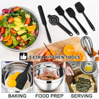 Juego de 7 piezas de ensaladeras prémium de acero inoxidable con tapas, juego de ensaladeras apilables, cuencos duraderos y gruesos, aptos para ensaladas, aptos para lavavajillas y microondas, ideal para Navidad, Hanukkah, Pascua, Acción de Gracias, almac