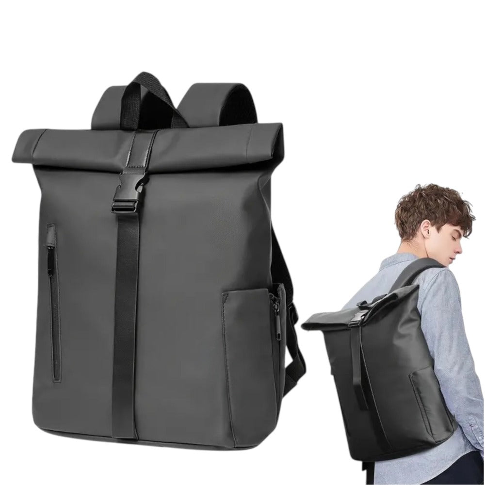 Mochila Enrollable para Hombre, Mochila Mujer para Portátil 15.6 Pulgadas, Moquera de Viaje Ligera para Hombre y Mujer de 21-25L, Bolso Escolar con Múltiples Compartimentos, Mochila Duradera de Capa Suave para Deportes al Aire Libre, Trabajo.