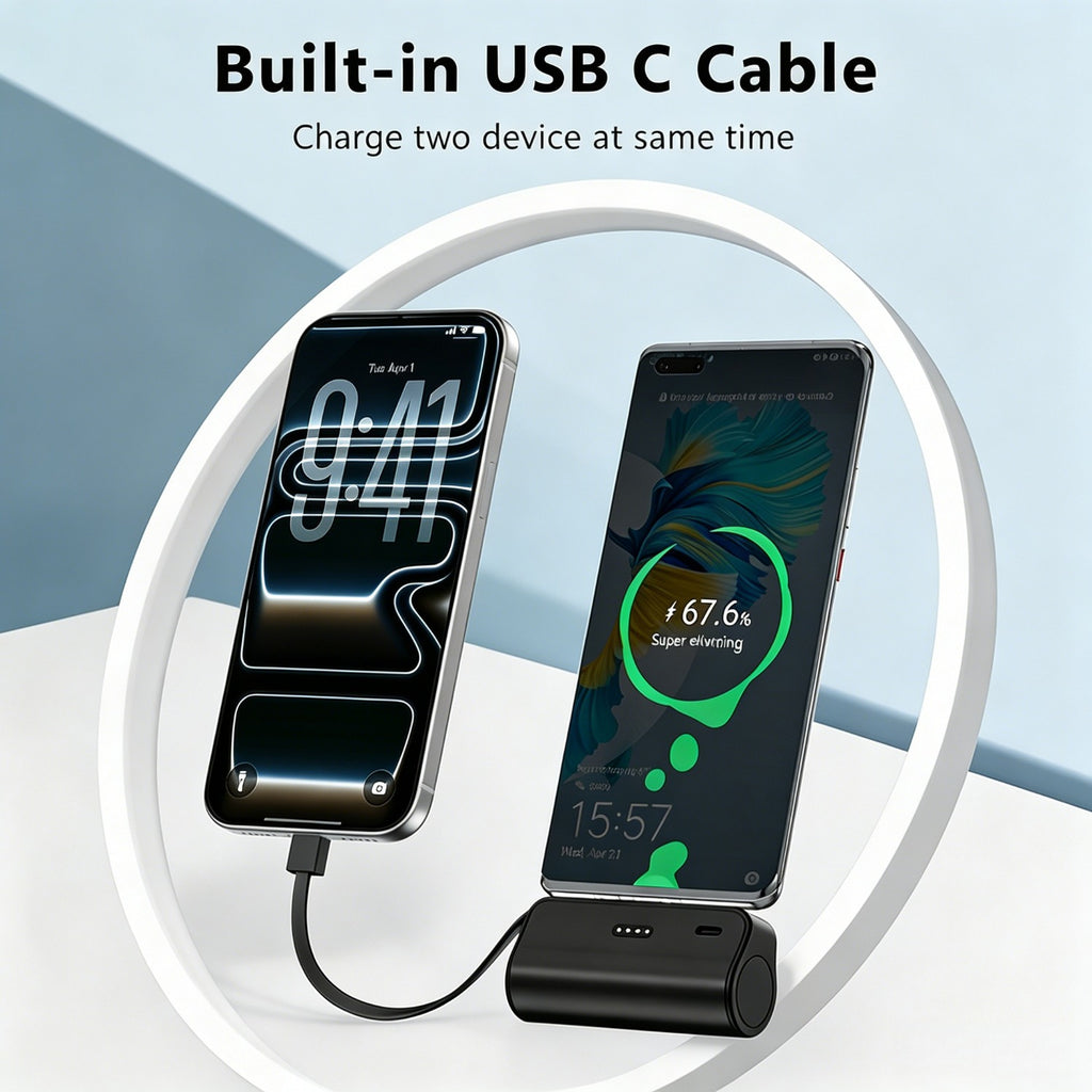Power bank para carga durante viajes y uso diario | 5000 mAh y 2 unidades