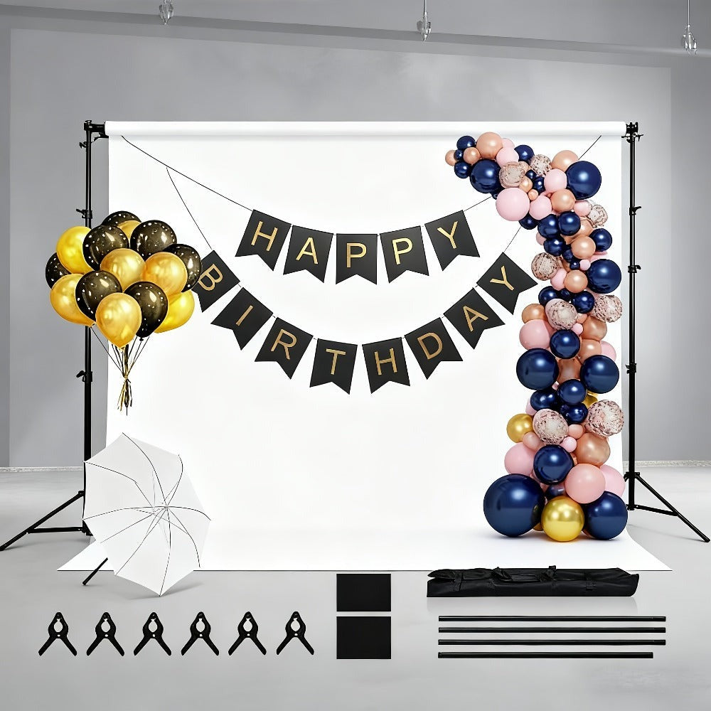 Soporte de Fondo de Hierro MOTOOS Negro 2.6*3m con 6 Clips de Boca de Pez + 2 Bolsas de Arena + 1 Bolsa de Tela para Fotografía