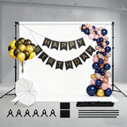 Soporte de Fondo de Hierro MOTOOS Negro 2.6*3m con 6 Clips de Boca de Pez + 2 Bolsas de Arena + 1 Bolsa de Tela para Fotografía