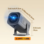 LUXVYN 2026 Proyector Portátil, con Android 11, Dual Wifi6, Brillo de 340ANSI, Local 1280X720P HD, Soporte 4K, Bajo Ruido, Ángulo de Proyección Flexible de 180°, Mini Proyector de Cine en Casa