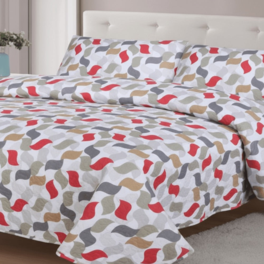 Edredón Ligero Estampado de Verano, Colcha Pinsonic de Microfibra Reversible Bouti, Cubrecama Moderno con Patrón en Relieve Transpirable para Todas las Estaciones, Decoración de Dormitorio para Primavera y Verano (Sin Fundas de Almohada) para Todas las Ta