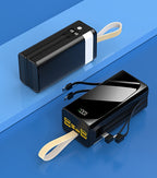 Batería externa | Banco de Energía Portátil de Gran Capacidad 80000mAh, Carga Rápida PD30W, Cable de Datos Integrado/Pantalla LED de Energía