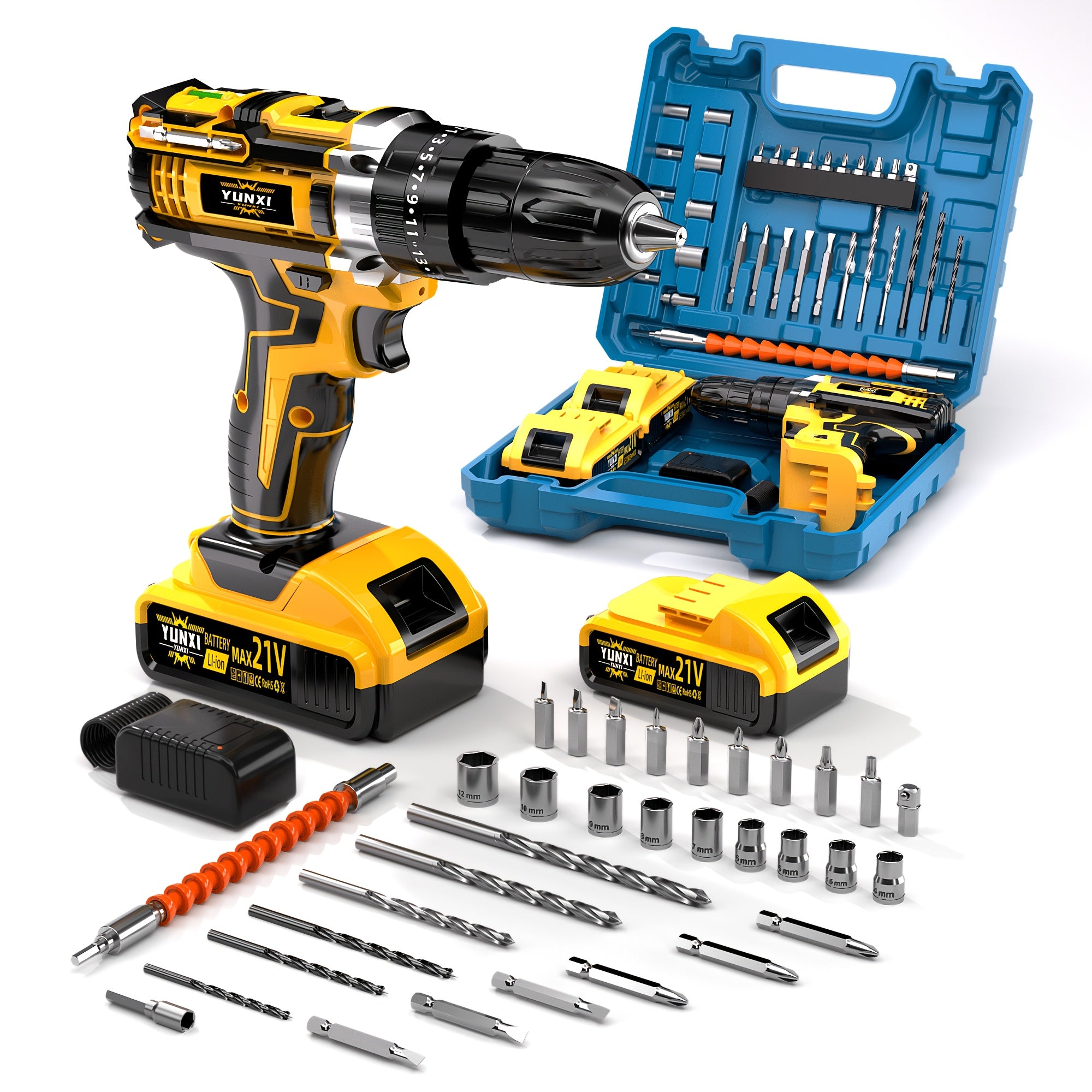 Taladro | Nueva Taladro Eléctrico Inalámbrico. Taladro Brushless Doméstico con Batería de Litio (Opcional). Destornillador Eléctrico Recargable.