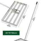 Rastrillo Nivelador de Césped Manual 76 X 25 Cm, Espátula para Césped de Jardín, Herramienta de Rastrillo de Arena Sin Esfuerzo con Mango de 229 Cm, Rastrillo para Jardín, Campo de Golf (Verde: 25*74.5*190cm; Plata: 35*75*190cm; Plata: 24.5*42.5*191cm Neg