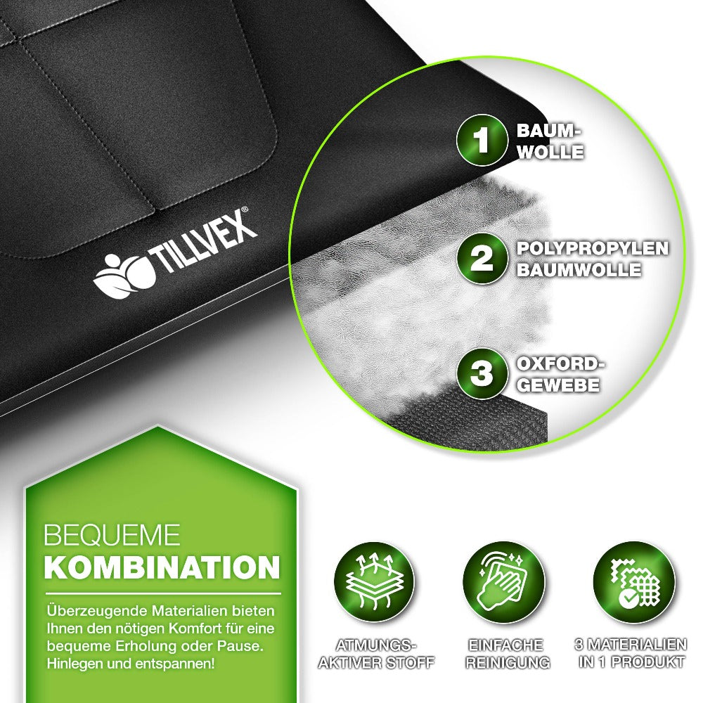 Tillvex® Cama Plegable para Camping con Bolsa de Transporte, Soporta Hasta 200 kg, Cama Extra Ancha para Camping, Cama de Campaña, Cama de Pesca para Uso en Exteriores e Interiores, Cama Plegable para Invitados, Portátil para Jardín, Camping, Pesca, Festi