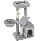 Costoffs Árbol de Gato con Plataforma de Altura de 87 Cm Árbol de Escalada con Cueva Cesta Postes de Sisal